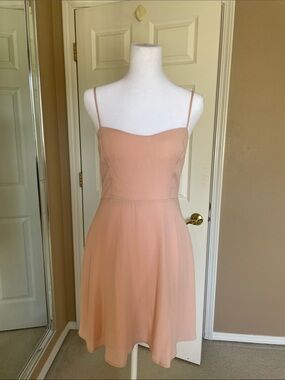 Sunday Best Peach Spaghetti-Strap A-Line Mini Dress